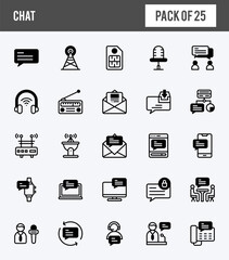 25 Chat Lineal Fill icons pack. vector illustration.