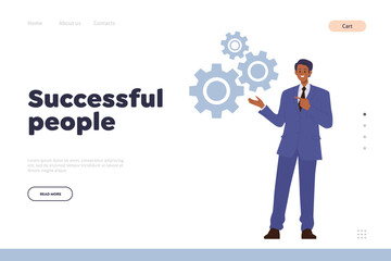 Online coaching business training service landing page design template growing successful people