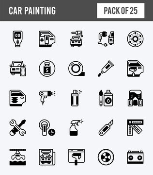 25 Car Painting Lineal Fill icons pack. vector illustration.
