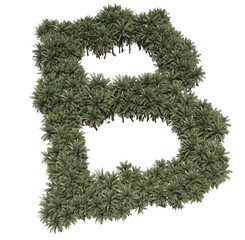 3d rendering illustration Letter of graphic design font a lot of tree concept for enviroment