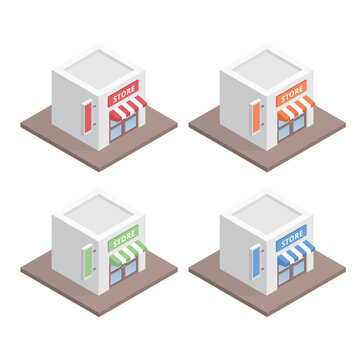 store sale shop isometric illustration vector