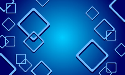 Blue square with shadow in gradient blue background illustration design vector