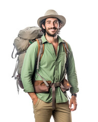 Solo Traveler with a Backpack, travel, adventure, wanderlust, explorer, Png, Transparent background