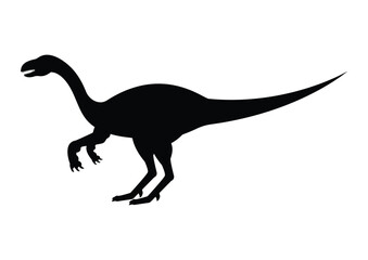 Plateosaurus Dinosaur Silhouette Vector Isolated on White Background