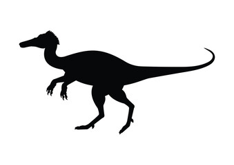 Obraz na płótnie Canvas Baryonyx Dinosaur Silhouette Vector Isolated on White Background