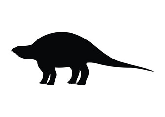 Lotosaurus Dinosaur Silhouette Vector Isolated on White Background