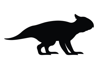 Bagaceratops Dinosaur Silhouette Vector Isolated on White Background