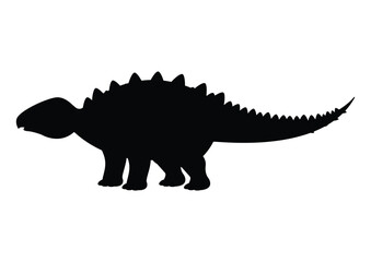 Panoplosaurus Dinosaur Silhouette Vector Isolated on White Background