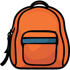 orange schoolbag school supply icon