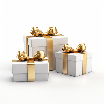 Gift boxes isolated on white, ai technology