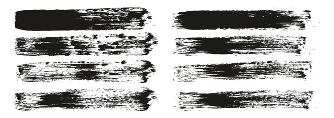 Round Brush Regular Straight Lines Artist Brush High Detail Abstract Vector Background Set 