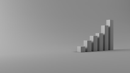 Business Graph Bar step to growth success 3d render creative concept