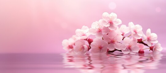 Pink flowers floating on water