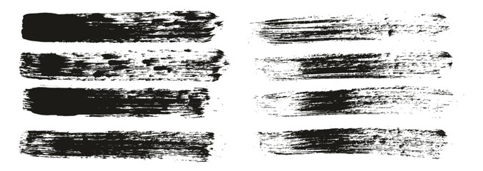 Round Brush Regular Straight Lines Artist Brush High Detail Abstract Vector Background Set 