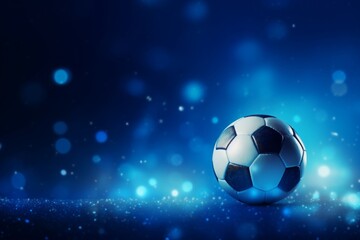 Fototapeta premium soccer ball on a blue background