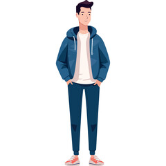 young man standing character