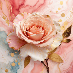 A flower on a light blurred background. Close-up. Soft focus. Nature. Background image. Generative AI