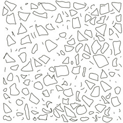 Lots of fragments and small specks of dust