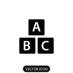 ABC icon isolated white background