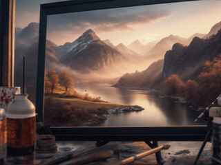 Photorealistic Mountain Landscape Art