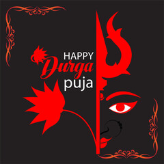 Happy Durga Puja Illustration Background Design