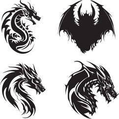 Dragon head tattoo design, Dragon logo concept