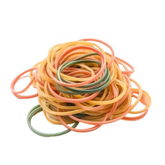 Multi color rubber band isolated on transparent background.