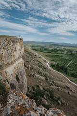 Fototapeta na wymiar View from the white rock in the Crimea. Mountain landscape