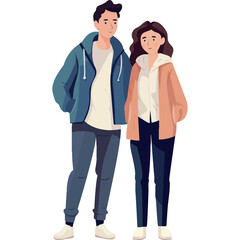 young couple wearing winter clothes - 649341509