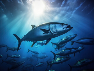 Fototapeta premium Tuna in its Natural Habitat, Wildlife Photography, Generative AI