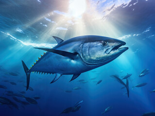 Fototapeta premium Tuna in its Natural Habitat, Wildlife Photography, Generative AI