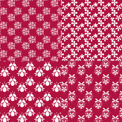 Abstract Florals Pattern illustrator set editable