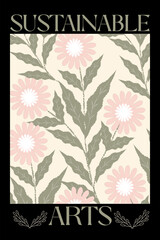 SUSTAINABLE ARTS RETRO FLORAL PATTERN ILLUSTRATION