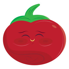 Isolated cute tomato cartoon character Vector