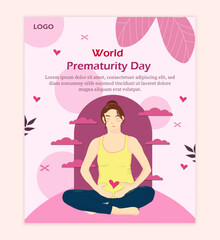 world prematurity day and infant loss awareness month vertical poster mother day