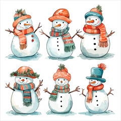 set of snowmen