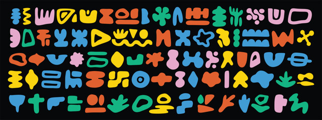 Abstract organic shapes color kit, vector irregular hand drawn blob set, nature random forms. Geometric cute fluid modern icon, wavy natural contemporary blotch, creative fabric. Abstract shapes