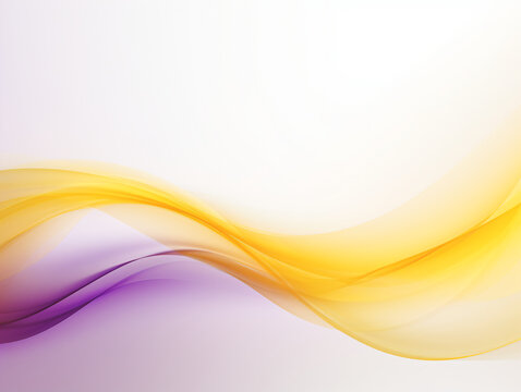 An Abstract Purple and Yellow Presentation Background with Curved Lines Decorative Borders and Empty Space