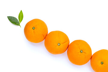 Orange fruit on white background.
