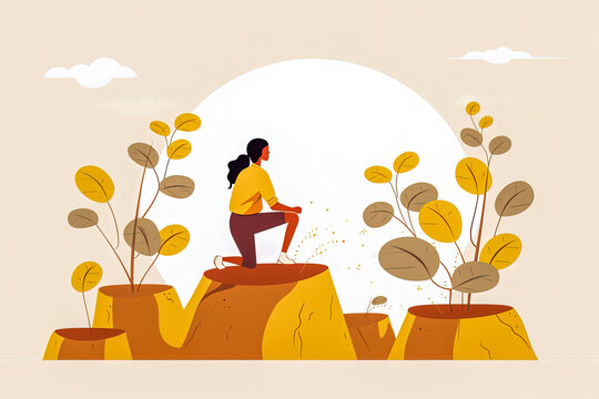 Illustrations of people embracing unexpected setbacks as opportunities for growth and change