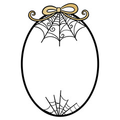 Halloween Cobweb Oval Frame