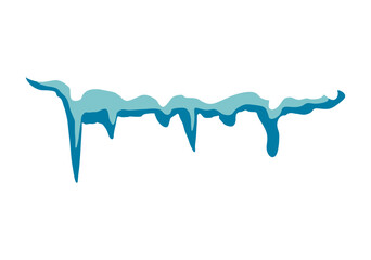 Snow caps, snowy ice and frozen icicles, vector design