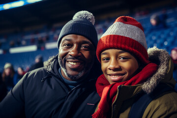 Generative Ai picture of various fans are cheering in sports stadium
