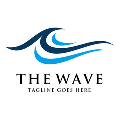 Water sea wave logo design template vector illustration