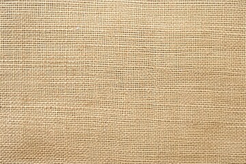 Fototapeta na wymiar Jute hessian sackcloth canvas woven texture pattern background in light beige cream brown color blank empty | Generative AI