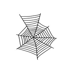 Cobweb. Spooky Halloween spider web. Vector isolated illustration. Gossamer. Spiderweb outline sign