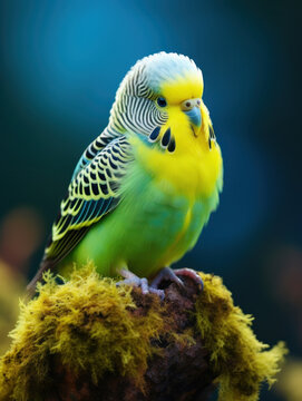 Budgerigar in its Natural Habitat, Wildlife Photography, Generative AI