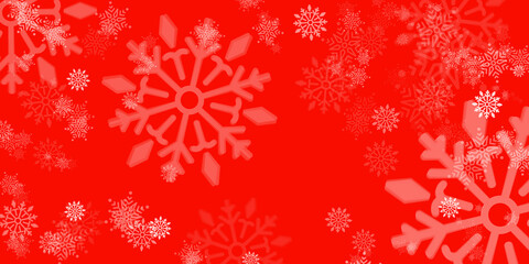 red christmas background with snowflakes
