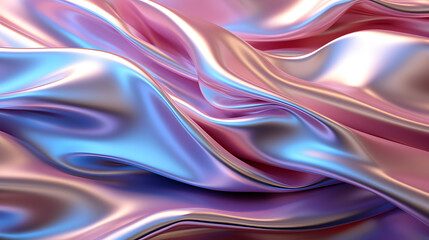 abstract background of blue and pink silk with Closeup of rippled satin fabric with folds