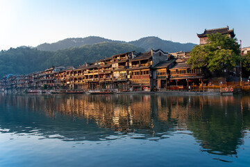 Fototapeta na wymiar Explore Fenghuang, Changsha, China – the most beautiful town known for rich history, vibrant customs, and stunning nightscapes.
